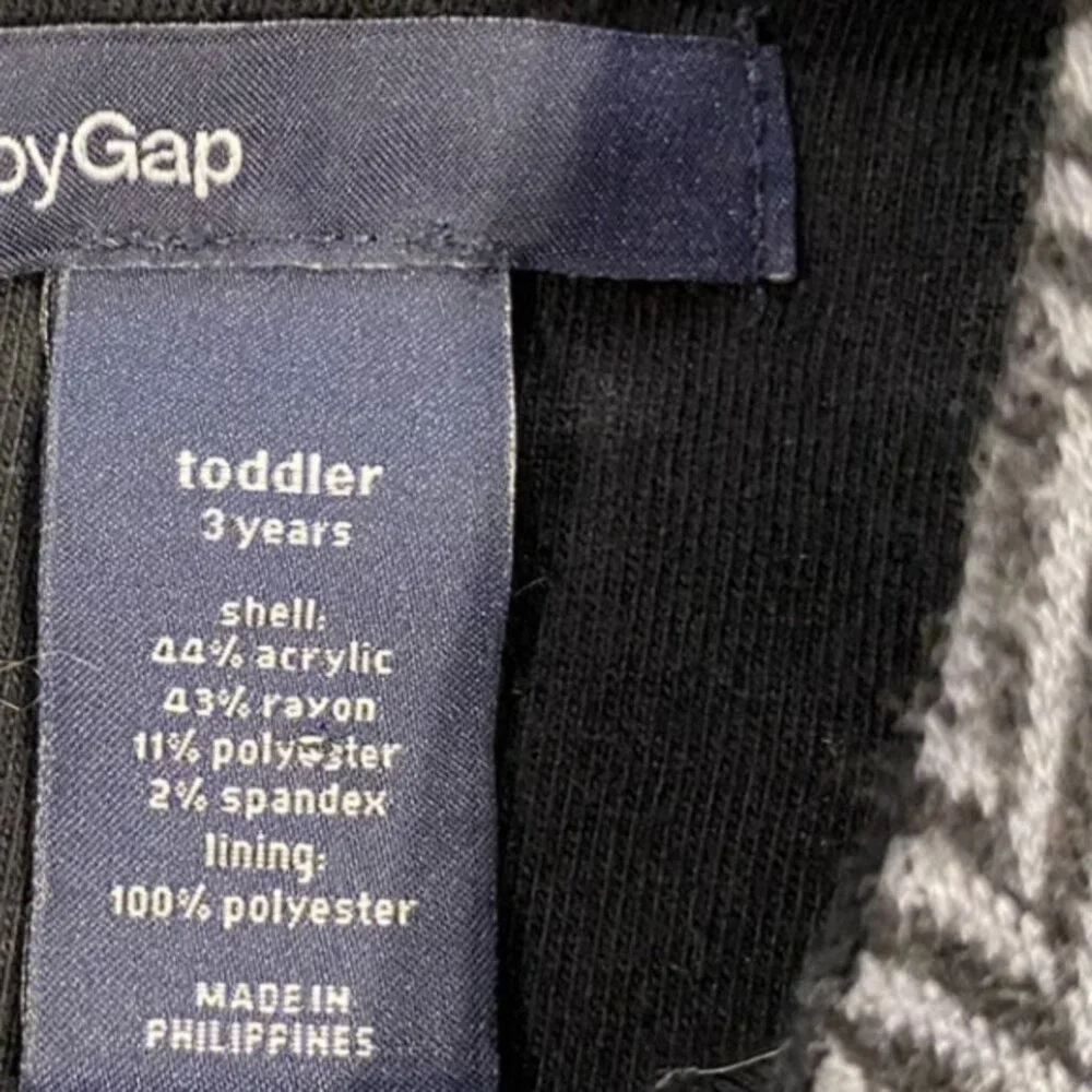 Baby Gap 3Y Black & Grey Herringbone Dress